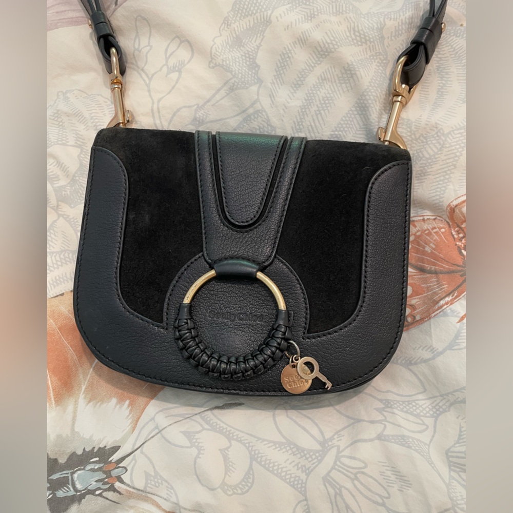 See by Chloe, black leather and suede small